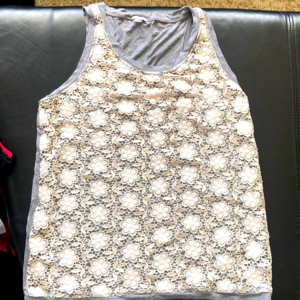 J crew tank top with flowers on front size small